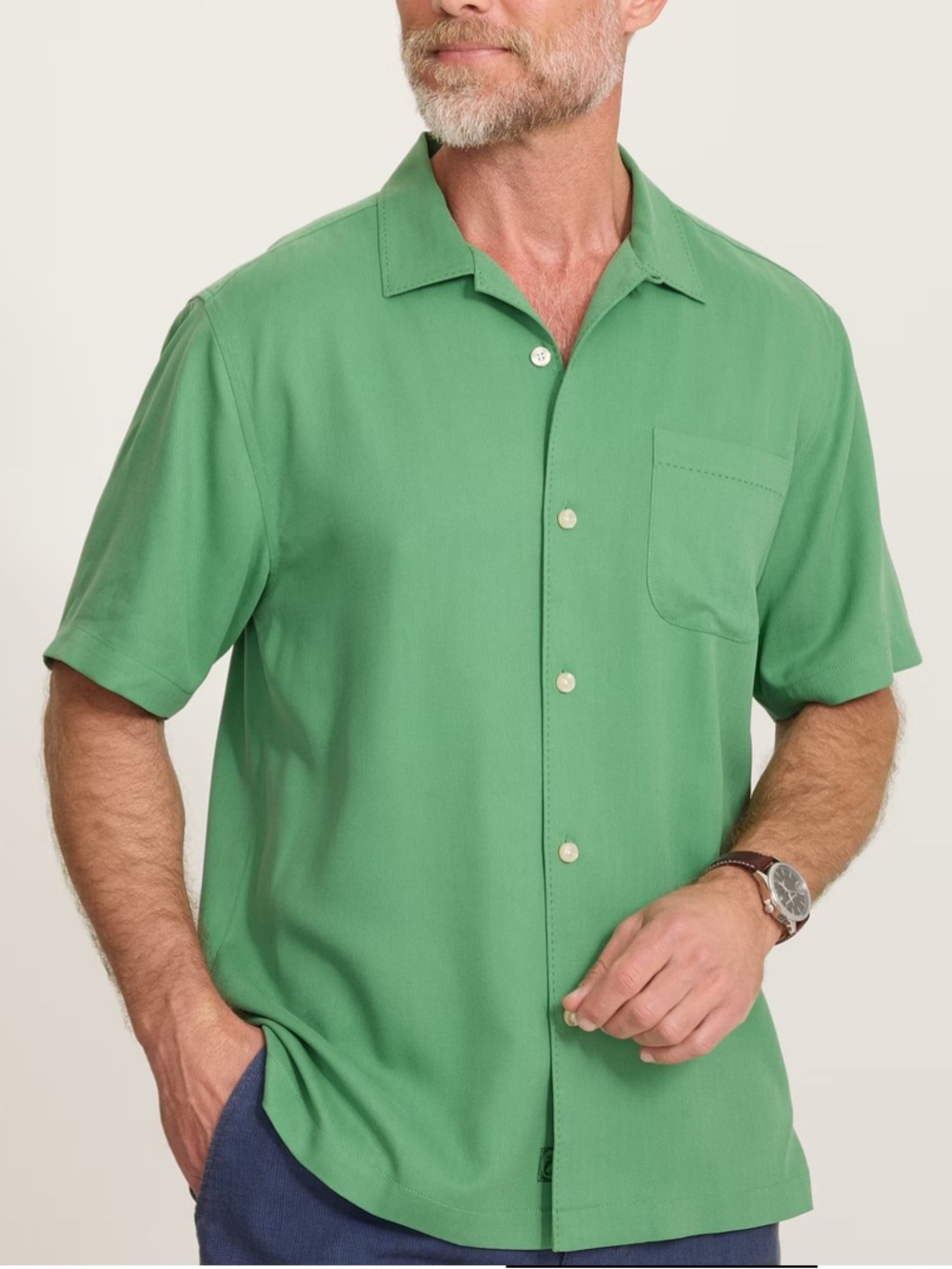 Tommy Bahama mint Green Silk-Blend Camp Shirt